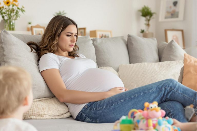 Enceinte mon fils a sauté sur mon ventre : que faire ?